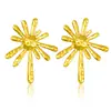 Estilo de Celebridad de Internet de Moda Transfronteriza Diseño Personalizado Asimétrico Acero de Titanio Fuegos Artificiales Pendientes Chapados en 18K Pendientes Elegantes y de Alta Gama