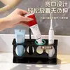 Portacepillos de dientes para baños de hotel, estante para cepillos de dientes eléctricos, estante de almacenamiento para artículos de tocador, organizador de pasta de dientes y cepillo de dientes con múltiples compartimentos y drenaje