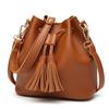 Bolso Transfronterizo para Mujer, Bolsos de Calle Nuevos, Borla con Cordón PU Bolso Balde, Bolso de Hombro Cruzado de Moda, Bolso de Mano para Mujer