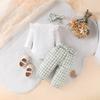 Conjunto de traje de tres piezas con lazo para bebé