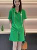 Traje deportivo informal de moda para mujer, verano 2024, nuevo, estilo coreano, suelto, adelgazante, talla grande, conjunto de dos piezas de manga corta para mujer