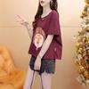 Camiseta Casual Holgada de Manga Corta Estilo Coreano para Mujer 2025 Nueva Verano Ligera y Versátil Camiseta Top Adelgazante para Personas Pequeñas