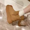 Versión de Lana con Cremallera Botas de Nieve de Suela Gruesa Estilo Nuevo de Invierno para Mujer Antideslizantes Aterciopeladas Cálidas Botines Cortos Zapatos de Algodón con Piel