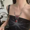 Collar de borlas rojas con forma de lágrima, estilo palacio retro oscuro para mujer, dulce y fresco, atrevido, nicho europeo y americano, cadena de clavícula resistente, moderno