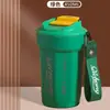 Taza de café octagonal de acero inoxidable 316 de alto valor, portátil para exteriores con asa y cuerda, vaso térmico de doble pared con aislamiento al vacío
