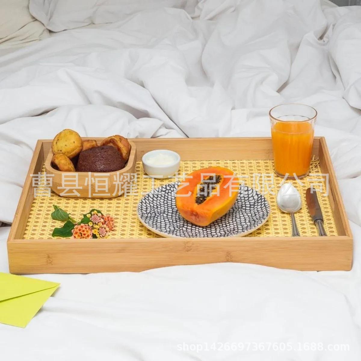围炉煮茶竹木茶托实木客厅茶盘 平板酒店托盘 竹制收纳整理托盘
