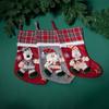 Calcetines Navideños de Tartán Xintean con Diseños de Papá Noel, Muñeco de Nieve, Oso y Copo de Nieve, Tres Tipos de Bolsas de Adorno para Regalos Pequeños de Navidad en Estilo Coreano