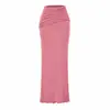 Pure Lust Hot Girl Sexy High Waist Hip Skirt 2025 Autum New Pleated Waist Slim Elegant Long Skirt