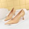 1961-10 Estilo europeo y americano primavera y otoño combinan con todo profesional OL moda tacón alto simple charol fino zapatos de mujer