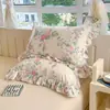 Juego de Falda de Cama Acolchada Estampada 100% Algodón Falda de Cama Engrosada Cubre Cama Funda Nórdica Ropa de Cama Individual Doble Comercio al por Mayor