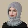 Gorro con capucha de una pieza de invierno para mujer para madres de mediana edad y mayores, forro grueso de forro polar para abrigar, gorro de lana para ciclismo, polaina cortavientos para el cuello, gorro de punto