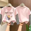 Camiseta para niña para primavera y otoño, manga larga combinada, nueva y elegante camiseta de otoño para niños 2026, camiseta básica de algodón puro para bebés