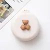 Bonito Peine Plegable con Airbag, Peine Mini Portátil con Cojín de Aire, Peine para Niñas, Peine de Masaje, Espejo Integrado con un Pequeño Espejo de Oso