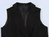 Vestido de encaje negro de doble botonadura para mujer, estilo europeo y americano, primavera 2026 10768