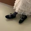 Sapatos Mary Jane Cinza Coreanos com Pelo para Mulheres, Sapatos de Algodão para Uso Externo de Inverno, Novos Sapatilhas Francesas de Fada com Sapatos de Lã de Veludo