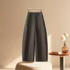 Pantalones casuales de pierna curva, nueva moda otoño 2026, nicho, holgados, adelgazantes, versátiles pantalones de pierna ancha para mujer