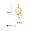 Colgante Individual de Cobre Fundición Microincrustada Estilo Joyería de Lujo Ligero Corazón Oval Incrustado con Gemas de Colores Diamante Completo Accesorios para Collar DIY