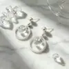 2026 Novos Brincos de Pino com Bola de Vidro em Anel Redondo Dinâmico em Camadas Moda Personalidade Brincos Simples Elegantes Acessórios para Orelha para Mulheres