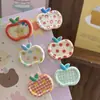 Pasador de Pelo de Manzana de Dibujos Animados de Color Sólido Combinación Perfecta Lunares Cuadros Lazo Flequillo Lindo Dulce Corazón de Niña Pin de Pato