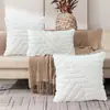 Funda de almohada transfronteriza sin relleno de terciopelo de copo de nieve, rayas de nieve, color sólido, almohada de oficina, almohada para sofá, cojín de cabecera