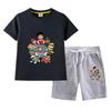 Ropa de Equipo Wang Wang Traje de Verano para Niños Verano para Niños Nuevo Verano para Niñas Estilo Occidental Bebé Algodón Manga Corta Traje de Dos Piezas