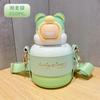 Termo infantil de oso, taza con pajita de acero inoxidable 304 para contacto con alimentos para niños y niñas, color de alto valor, uso escolar