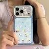 Fundo Azul com Design de Cachorro Branco Adequado para iPhone 17 Pro Max Capa Cartoon para iPhone 16/15 Pro Capa de Telefone Apple 15 17
