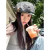 Gorra Plaid Octagonal, Estilo Delgado para Primavera y Verano, Gorra de Periodista Rayada Europea y Americana, Boina de Moda Británica, Gorra de Artista Vanguardista