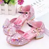 Sandalias para Niña, Tacones Altos de Punta Cerrada, Nuevo Modelo 2026, Zapatos de Princesa Elsa, Zapatos Individuales para Niños, Zapatos de Pasarela Modelo, Zapatos de Presentación