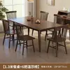 Mesa de jantar de madeira maciça, conjunto retangular de mesa e cadeiras de jantar em borracha estilo nórdico para uso doméstico em salas de estar pequenas, mesa de jantar na cor nogueira