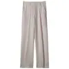 Colección Otoño/Invierno 2025: Nuevos pantalones de traje de color liso, pierna recta y cintura elástica, una opción elegante y ligera de estilo business casual para hombres.