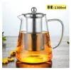 Chaleira de vidro transparente com filtro interno de aço inoxidável, aquecimento elétrico em cerâmica, chaleira para água fervente, aço com dreno, pote triangular