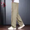 Calças Casuais Masculinas de Liocel para Primavera e Verão, Frescas ao Toque, para Ir ao Trabalho, Caimento Fluido, Estilo Old Money, Calças Finas de Corte Reto Soltas