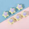 Cuentas de estrella de cinco puntas galvanizadas de acrílico con costura de doble color, cuentas rectas, pulsera bonita para niños, accesorios de joyería