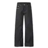 Jeans de Mezclilla Cruda de Pierna Ancha con Bordes de Bolsillo Bordados, Nuevo Estilo de Primavera para Hombres, Pantalones Largos Casuales Sueltos Adelgazantes para Mujeres, Modernos