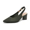 Bt663 Zapatos de Princesa Huecos Sandalias Tejidas Baotou con Tira Trasera Hueca Punta Fina Boca Baja Hueco Lateral Sandalias de Tacón Grueso Diarias