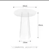 Mesa de Café Moderna Nueva de Cristal Templado Minimalista Creativa Mesa Esquinera para Sala de Estar Habitación de Modelo Mesa Redonda con Bordes Acrílicos