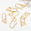 Hecho a mano diy aretes accesorios material fabricantes mayoreo Gancho para oreja dorado liso clip metal semiterminado gancho para oreja