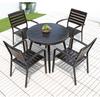 Mesa y silla de aleación de aluminio para exteriores, jardín, patio, tienda de té con leche, balcón exterior, impermeable, antioxidante, combinación de mesa y silla de metal para ocio