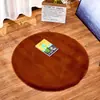 Tapete de Chão de Pelo Sintético de Coelho Mesa de Centro Tapete de Chão ao Lado da Cama Tapete de Entrada Redondo Quarto Sala de Estar Sofá