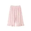 Nuevos pijamas de verano para niñas, top de manga de cinco cuartos y pantalones de nueve cuartos, ropa de estar dulce y linda de modal para niñas pequeñas