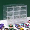 Transfronterizo 1:Caja de almacenamiento para 64 modelos de coches Domeca Hot Wheels con puerta y soporte de exhibición transparente