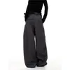 Pantalones de Pierna Ancha Rayados con Drapeado Estilo Old Money Vintage para Mujer 2026 Nuevos Pantalones Casuales Rectos Sueltos de Cintura Alta Adelgazantes