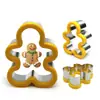Ferramentas de Cozinha Protetor de Mão Corte de Sanduíche Ferramenta para Fondant de Confeitaria Aço Inoxidável Molde de Bolo Árvore de Natal Molde de Bolo Homem de Gengibre