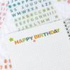 Borda dourada Inglês letras e números adesivos dos desenhos animados adesivos transparentes DIY mão conta douramento cor material decorativo adesivos