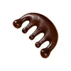 Peine de Masaje de Sándalo para Masaje de Meridianos de la Cabeza, Peine Redondo Gua Sha Portátil, Herramienta para Terapia Capilar