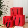 Saco de papel kraft quadrado, saco de presente para bolos de flores, bolsa de mão, saco de embalagem para presente, sacola de compras de roupas
