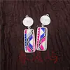 Pendientes Vintage Bordados Hechos a Mano de Estilo Étnico de Moda con Borlas Pequeñas, Joyería de Plata Miao de Yunnan, Color Blanco, Tamaño 41