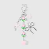 Versátil Dulce y Fresco Rosa Floral Tulipán Oso Estrella Llave Lazo Llavero Colgante para Bolso