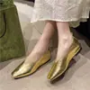 Zapatos de Noche Suaves de Tacón Bajo Estilo Francés 2026, Mocasines sin Cordones de Punta Cuadrada Baja, Cómodos para Viajar, Zapatos de Mujer